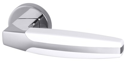 Ручка раздельная R.URB52.ARC (ARC URB2) CP/White-14 хром/белый на раздельном основании с доставкой в Москве: ruchki.msk